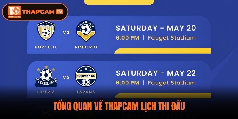 Tổng quan về ThapCam lịch thi đấu